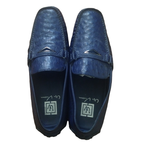 Men\'s Uga Vasare Drake Full Ostrich leather dark blue Slip on loafers main image 4